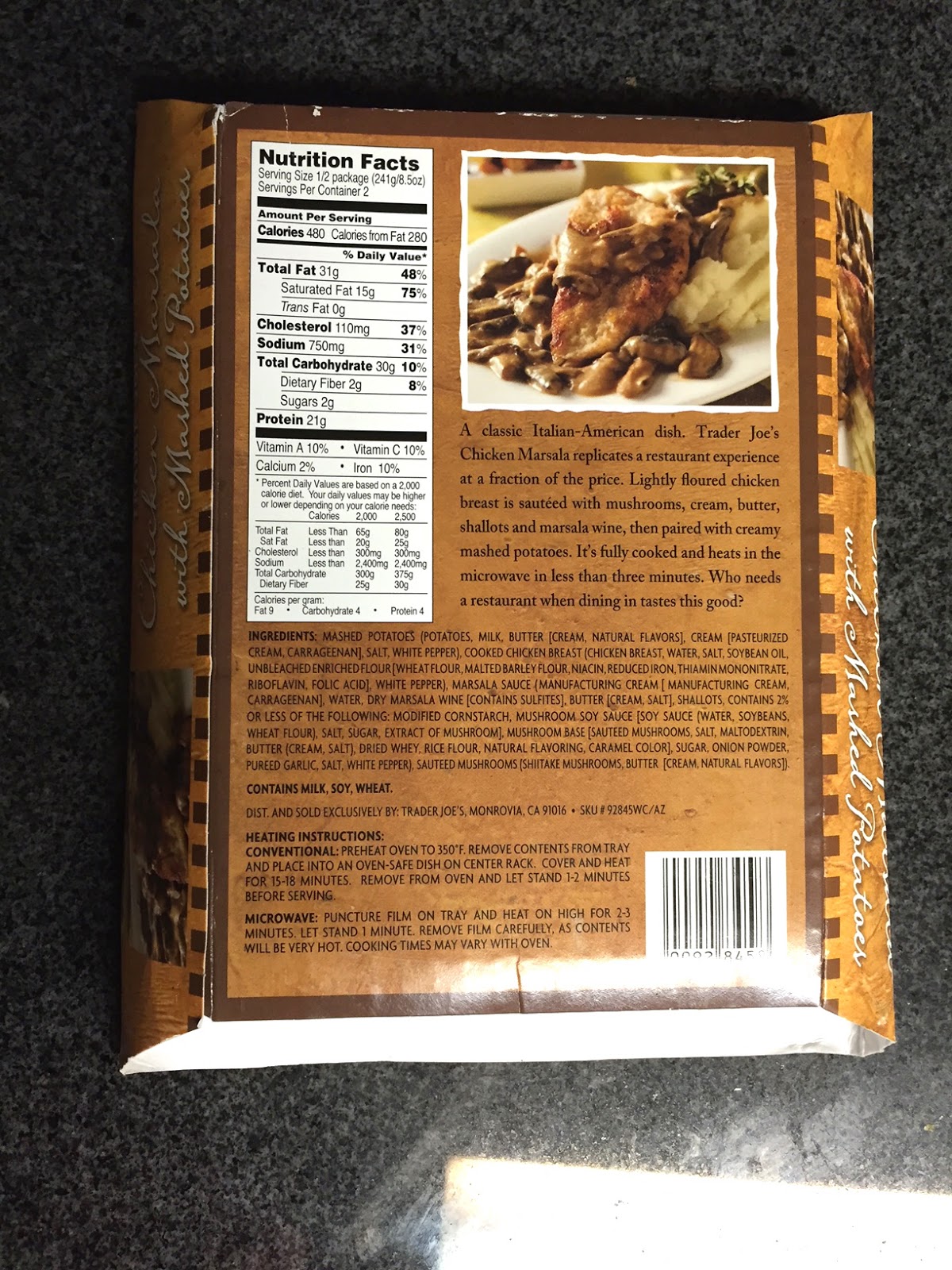 Review Trader Joe's Chicken Marsala with Mashed Potatoes A Nibble Bit