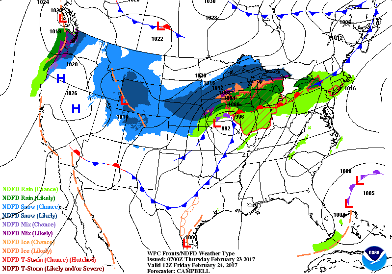 National Surface Map for Friday Feb 24th at 7 am National Surface Map for Friday Feb 24th at 7 am