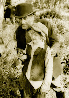 Sam Gilman and adopted son Michael Gilman on the set of The Missouri Breaks, outside Billings, Montana.
