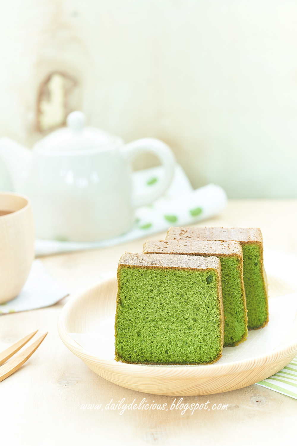 dailydelicious: Green tea Castella : 抹茶カステラ