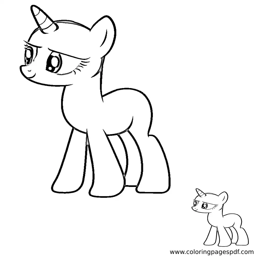 Coloring Page Of A Unicorn Cartoon Template