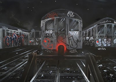 Freight train graffiti alphabet 