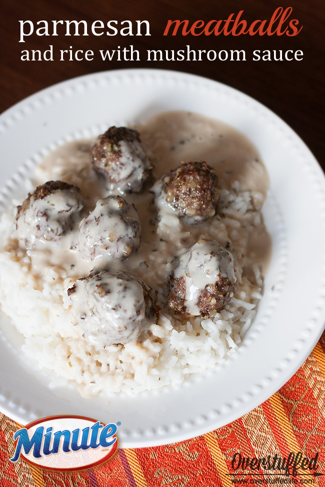 Parmesan Meatballs and Rice with Mushroom Sauce Overstuffed