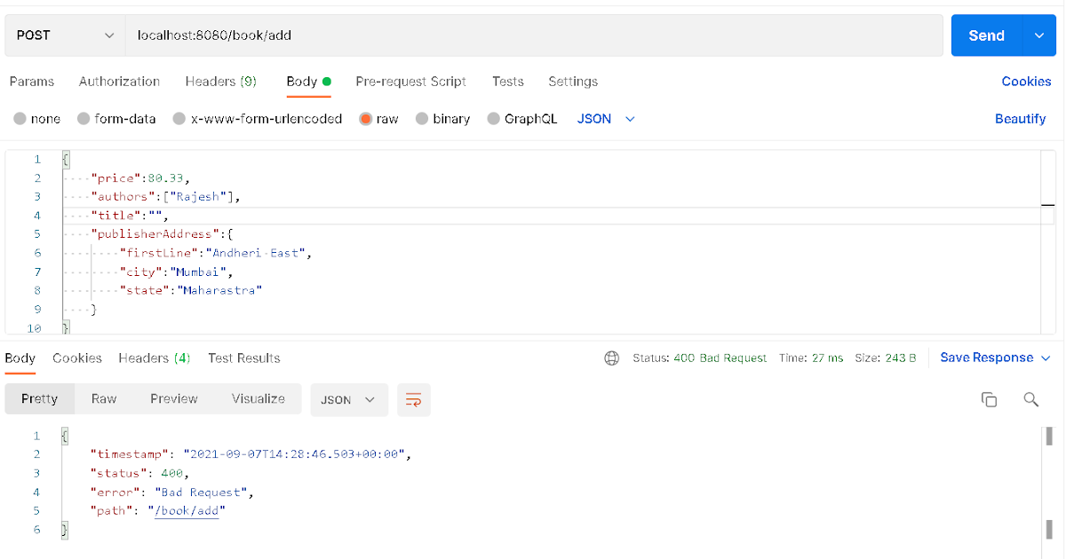 Spring Boot Rest API Validations Using Annotations + Customized Default