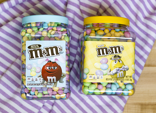 M&M'S Peanut Chocolate Pastel Easter Candy Resealable Jar, 62 oz