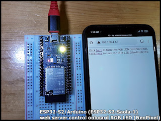 Arduino-er: ESP32-S2/Arduino (ESP32-S2-Saola-1) web server control ...