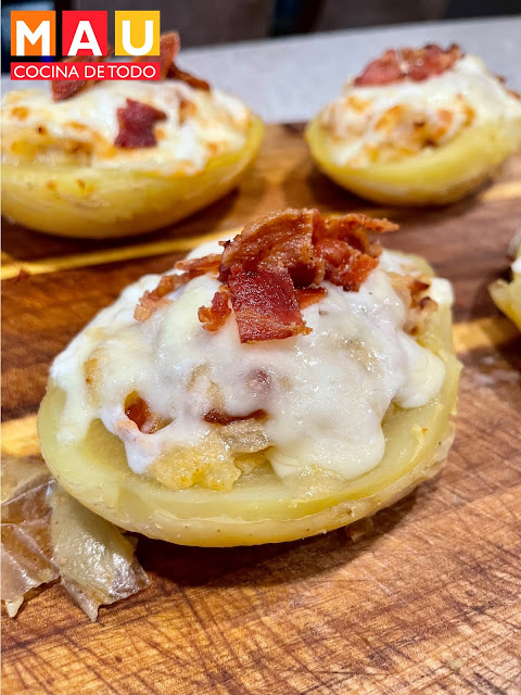 mau cocina de todo papa rellena asada con queso tocino al horno