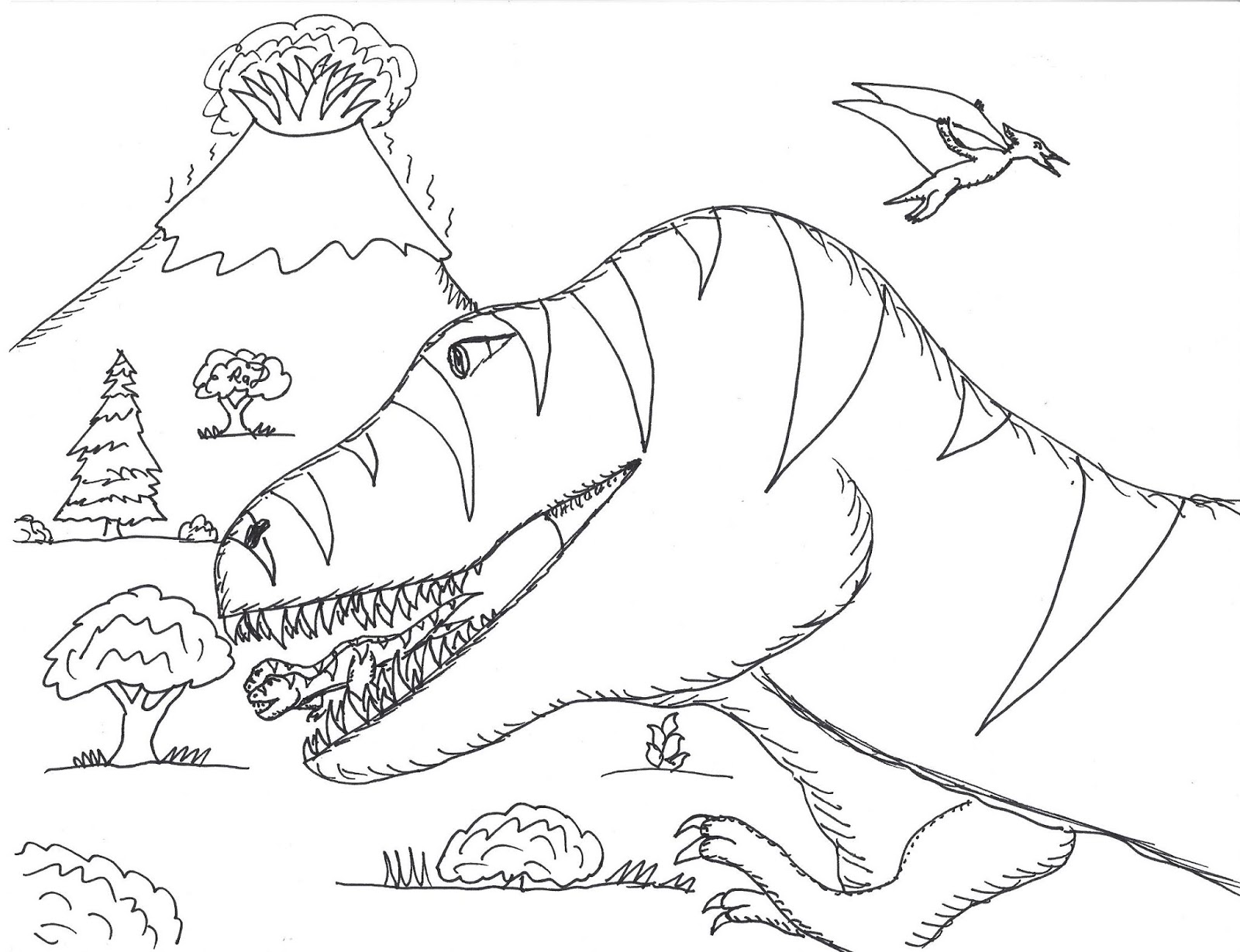 Robin's Great Coloring Pages: Tyrannosaurus rex and Triceratops ...
