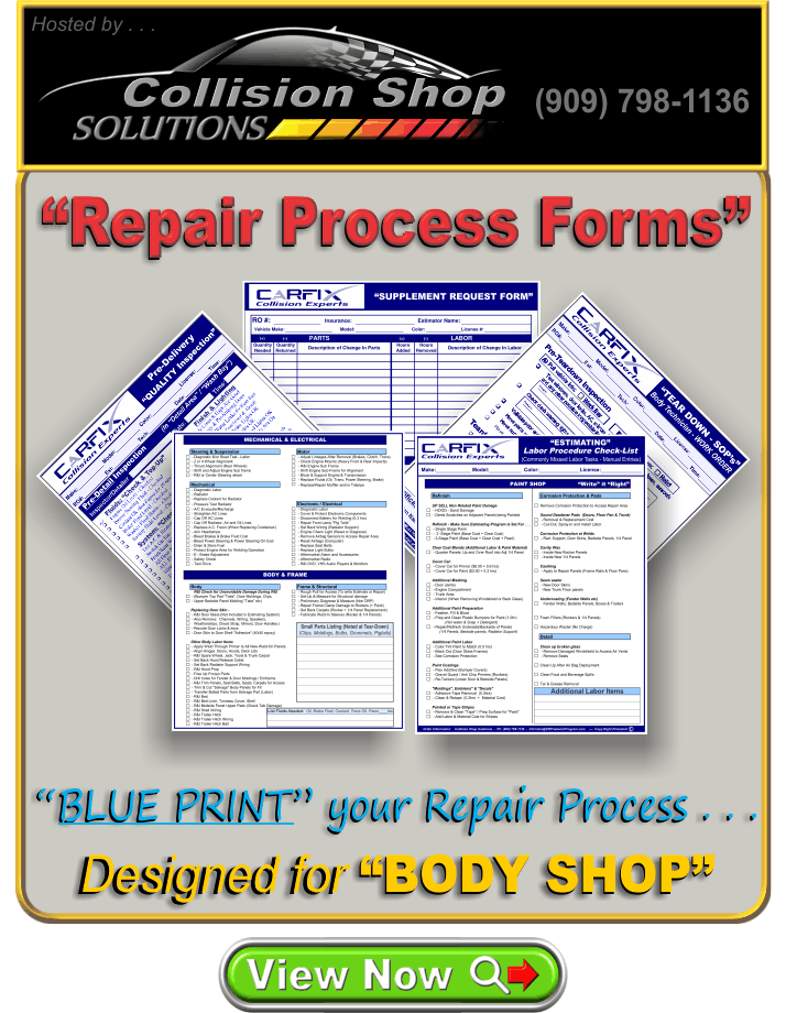 Body Shop Work Order Forms Invoice Template