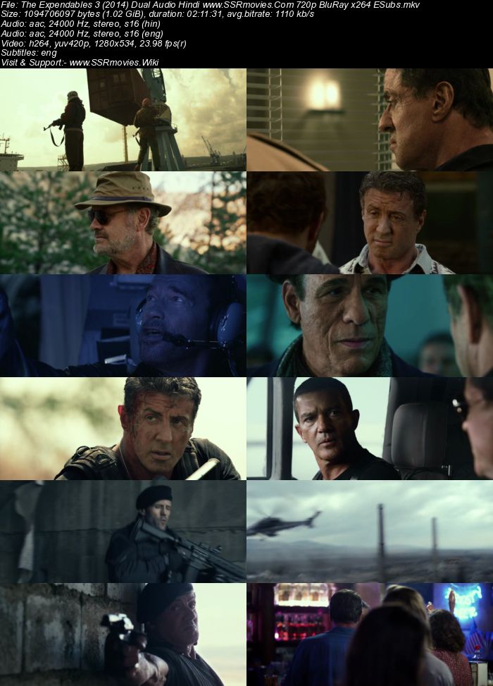 The Expendables 3 (2014) Dual Audio Hindi 480p BluRay 400MB ESubs Movie Download
