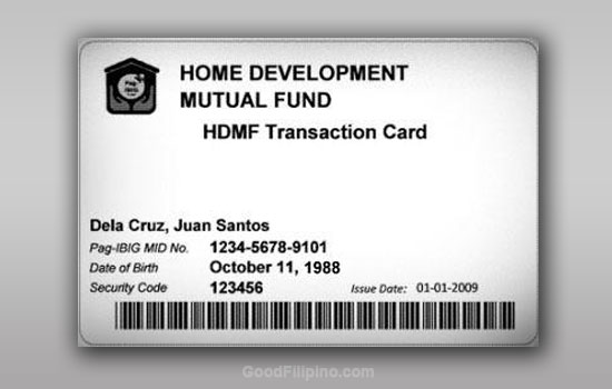 Pag-IBIG Online Transaction - HDMF Transaction Card