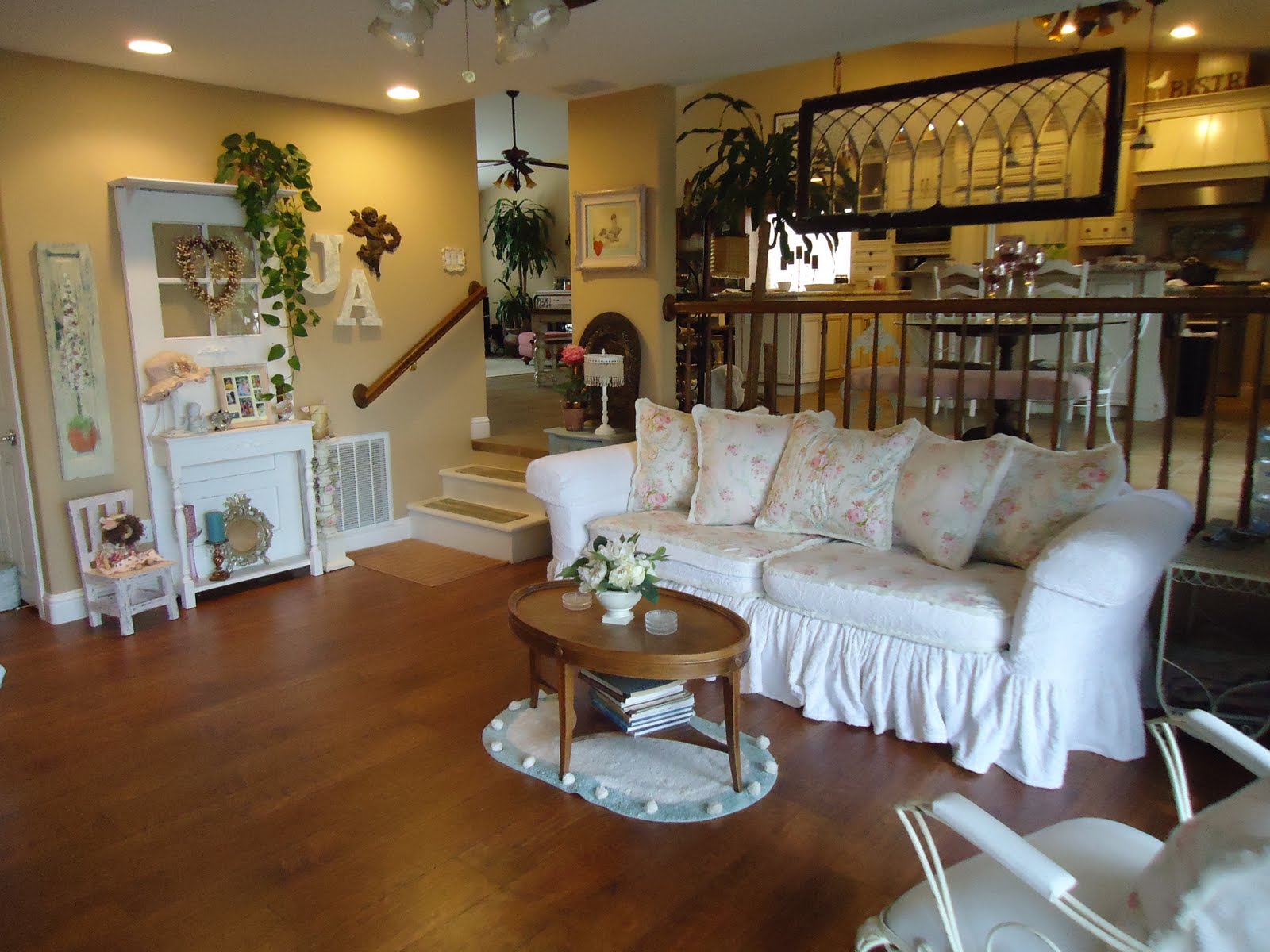 Vintage Chic Furniture Schenectady NY Chenille bedspread slipcovered