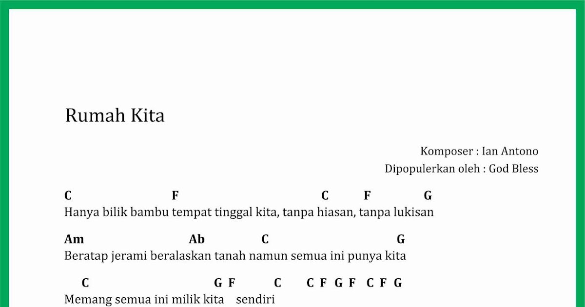 Chord Lagu Rumah Kita SEPUTAR MUSIK