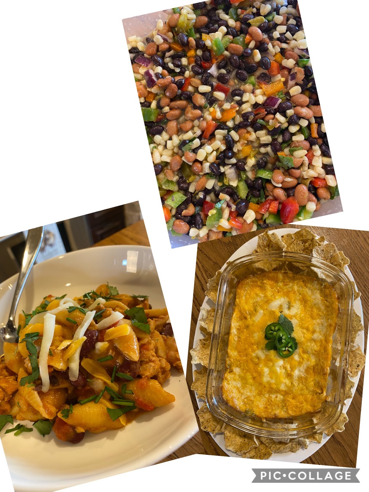 Dream Home Cooking Girl Turkey Taco Chili Mac, Texas Caviar & Green