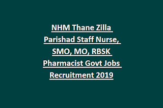 NHM Thane Zilla Parishad Staff Nurse, Physician, MO, DEO, Pharmacist