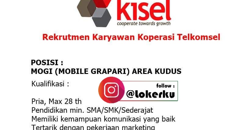 Info Loker Kudus Sebagai Mobile GRAPARI di Koperasi Karyawan Telkomsel