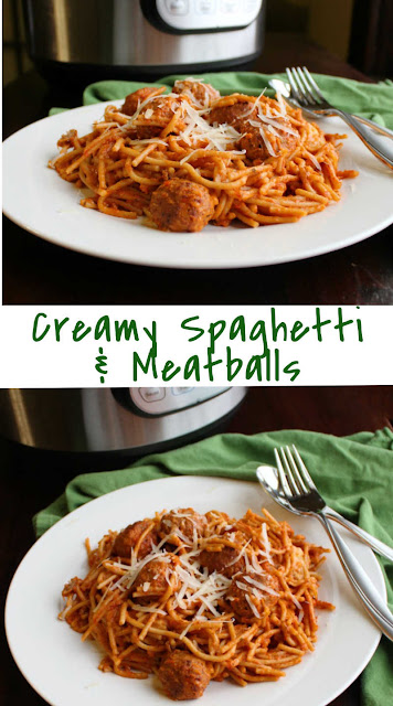 Make a dinnertime favorite even quick and easier! The instant pot is a great way to make creamy spaghetti and meatballs with minimal dishes and effort. Make a dinnertime favorite even quick and easier! The instant pot is a great way to make creamy spaghetti and meatballs with minimal dishes and effort.