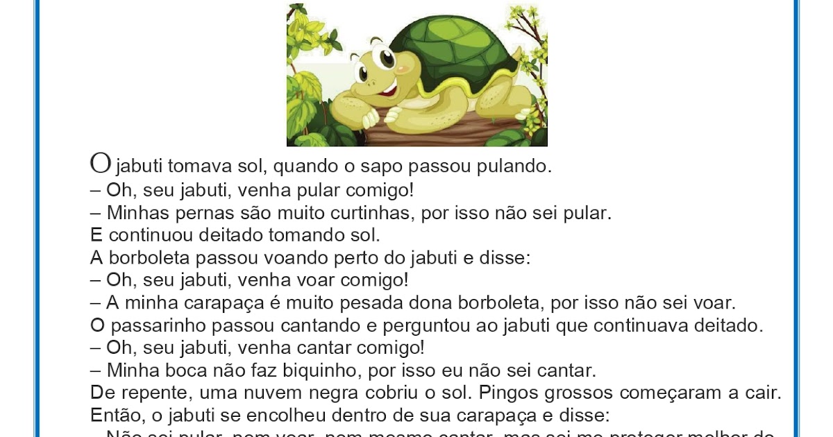 Saber e Saberes O jabuti Interpretação