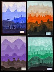monochromatic landscapes landscape painting paintings projects monocromatic lesson watercolor bekah steele lessons scheme student drawings value grade drawing students classroom