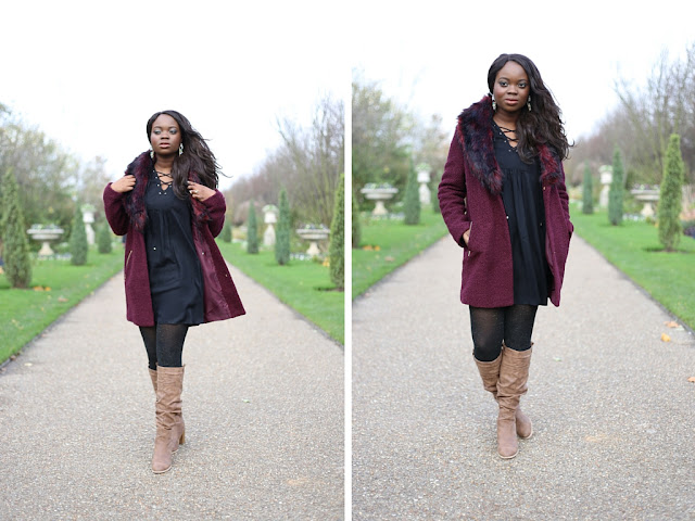 BURGUNDY FUR COAT