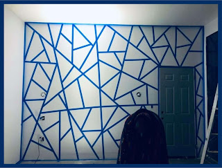 como pintar paredes con triangulos