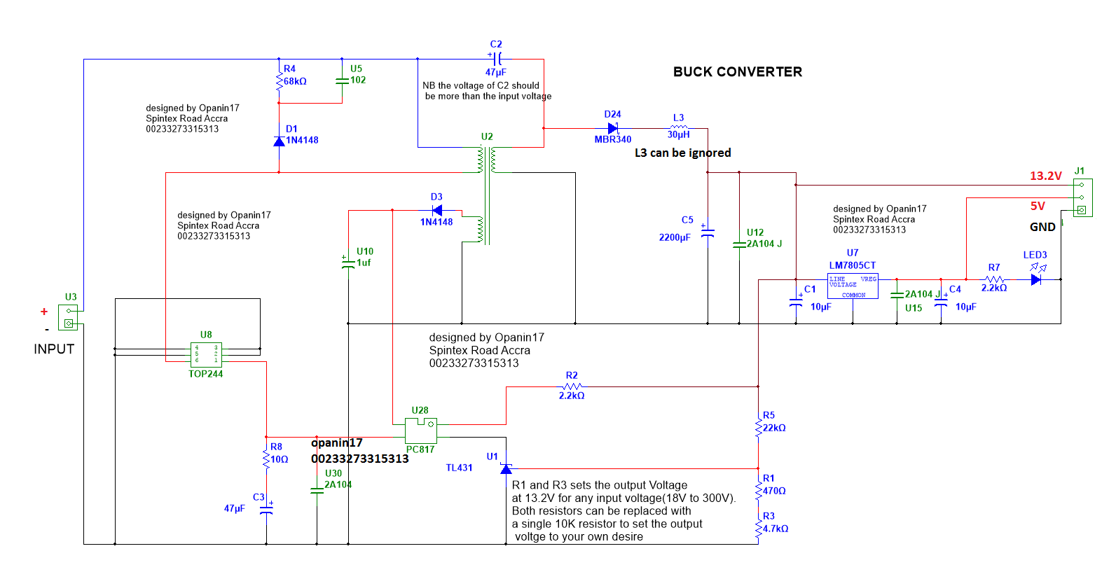 Many circuits: BATTERY STEP DOWN CIRCUIT 12V, 24V, 36V, 48V, 96,120 - 300V