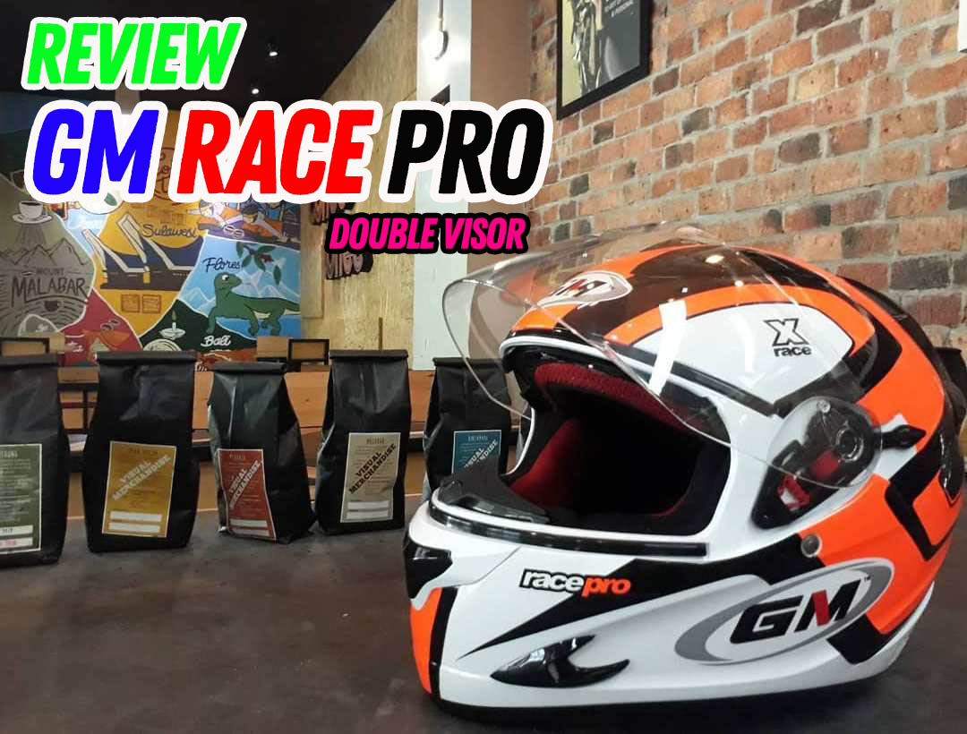 Review dan Harga Helm GM Full Face Race Pro Double Visor Terbaru
