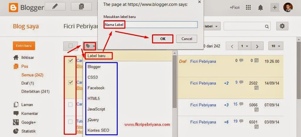 Cara Membuat Label atau Kategori di Blog