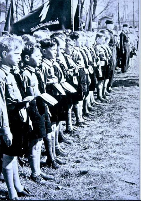 Hitler Youth marching on 18 April 1942 worldwartwo.filminspector.com