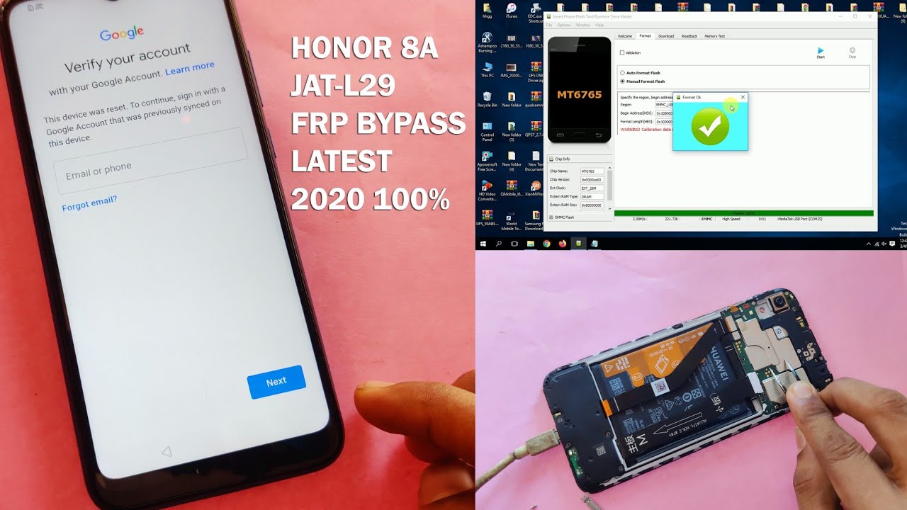 One Click FRP Bypass Honor 8A JATL29, JATLX3 Android 10/9/8.1