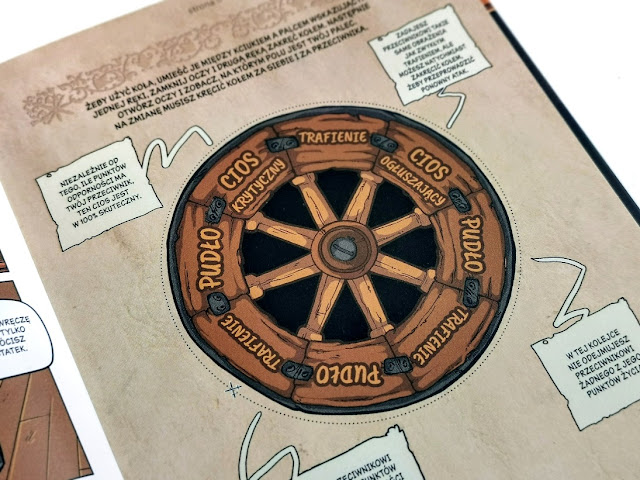 zdjęcie przedstawia koło, które należy wyciąć z książki, posłuży ono do walki z przeciwnikami