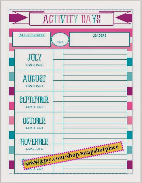 Primary Activity Ideas: Activity Days Starter Kit