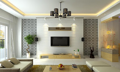 Latest gypsum board Tv wall design for living room
