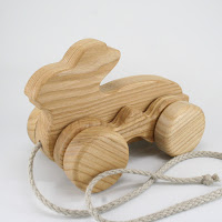PA23, Wooden Pull along Rabit, Lotes Toys