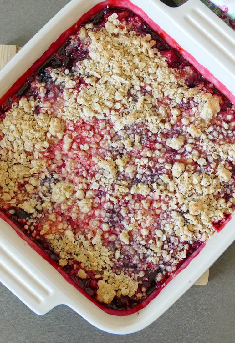 Rhubarb Cherry Crisp Dessert Recipe