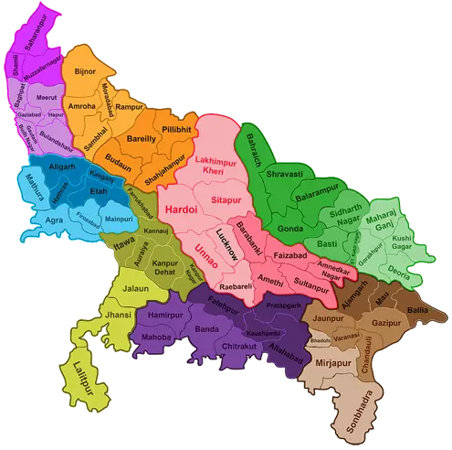 Physical Map Of Uttar Pradesh Geography Of Uttar Pradesh : Physical Structure And Climate