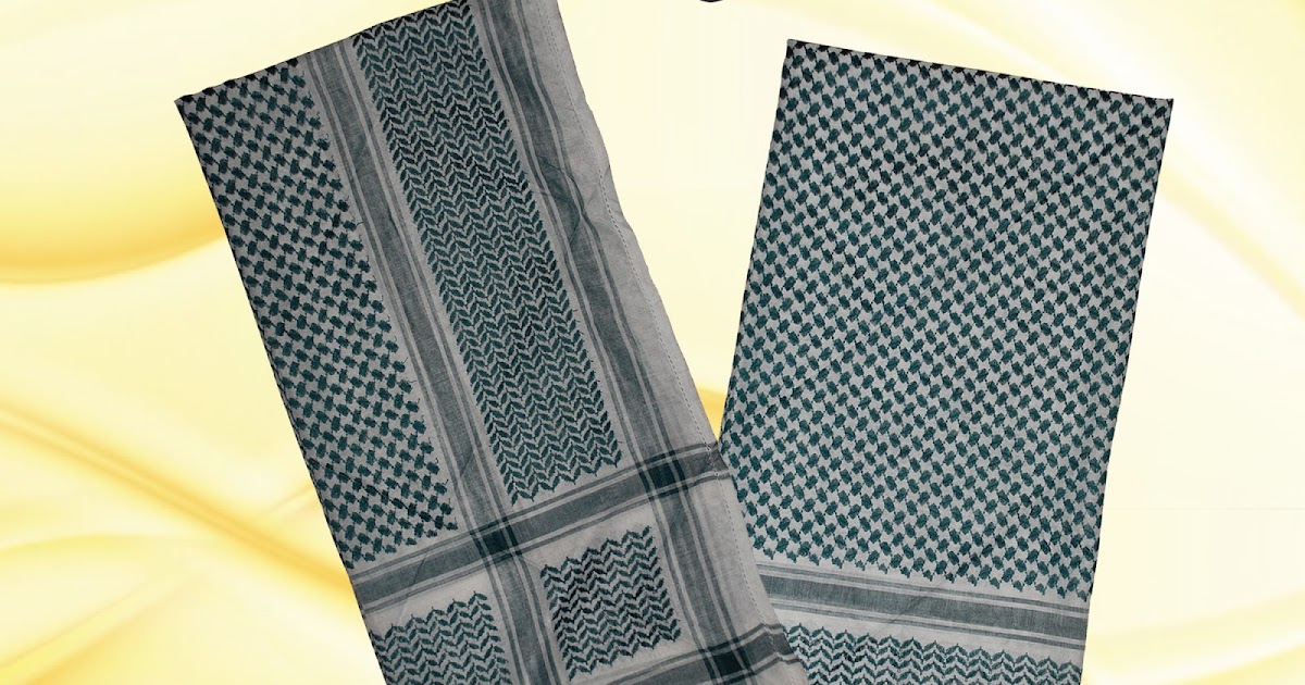 Dark Green & White Keffiyeh Scarf Muslim Clothing