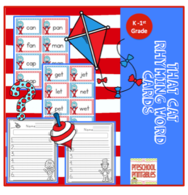 That Cat Rhyming Word Cards Bundle ~ Preschool Printables
