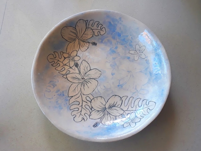 Blue pottery bowl