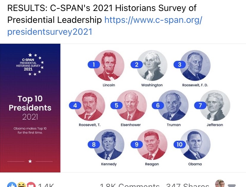 Presidents of the United States of America 2021 Presidential rankings