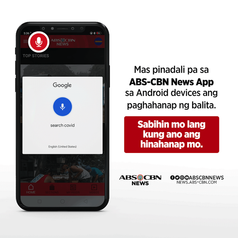 ABS-CBN News app's voice search function