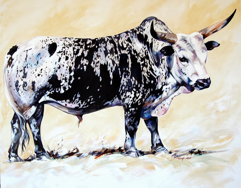 TERRY KOBUS ORIGINALS GALLERY Nguni Bull Dappled Black & White