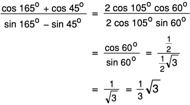 Tentukan Nilai Dari Cos 165 Cos 45 Sin 165 Sin 45 Mas Dayat