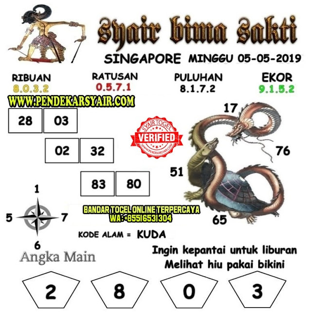 Syair Togel Singapore Hari ini 05 Mei 2019 Syair Togel Online