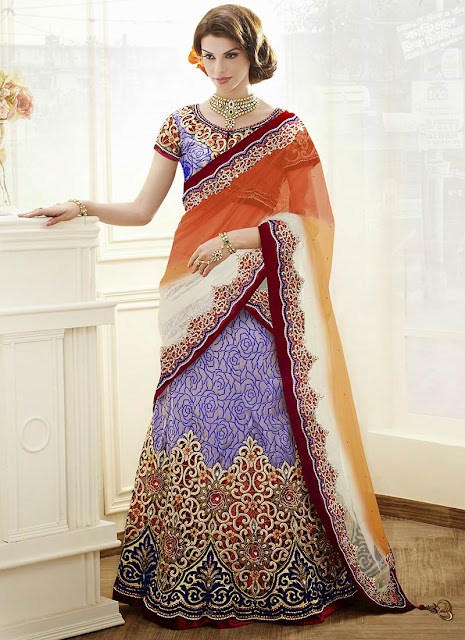 Silver Brocade lehenga choli