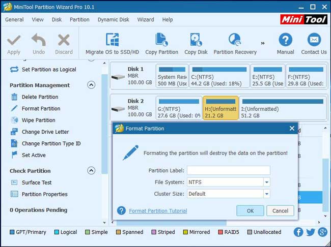 cara merubah format file system RAW menjadi ntfs