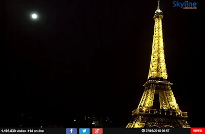 câmera panoramica da torre eiffel