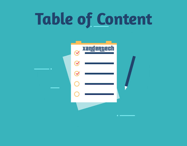 Table of content Table of content