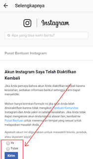 Bagaimana Cara mengembalikan akun instagram yang di blokir 