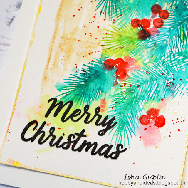 Sunny Studio Stamps: Eskimo Kisses Christmas Trimmings Santa's Stocking Merry Christmas Cards by Isha Gupta